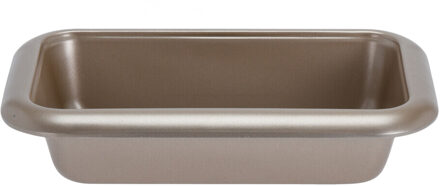La Cucina Rechthoekige bakvorm/cakevorm met anti-aanbak laag zilver 28 x 18 cm