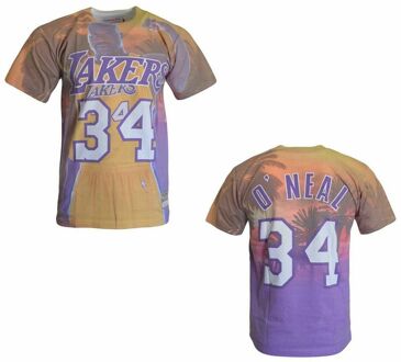 LA Lakers Shaquille O'Neal Heren T-shirt Geel
