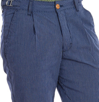 La Martina Bermuda met recht afgesneden zomen en riemlussen TMB006-JQ035 man Blauw - 33 (Taille)