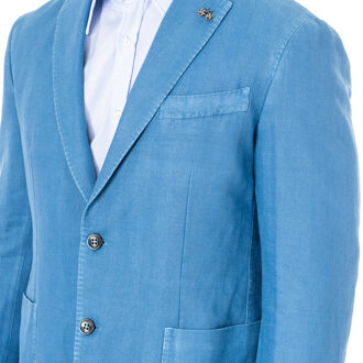 La Martina Blazer met lange mouwen en reverskraag JMJA01 man Blauw