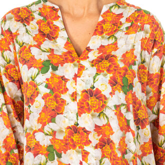 La Martina Blouse met bloemenprint en 3/4 mouwen La Martina , Multicolor , Dames - Xl,M,S,Xs