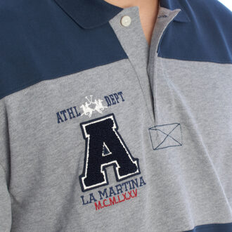 La Martina Comfort Fit Polo met lange mouwen UMP317-JS339 Heren Grijs