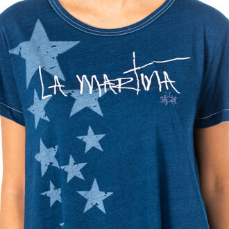 La Martina Dames-T-shirt met korte mouwen en ronde hals LWR304 Blauw - XS