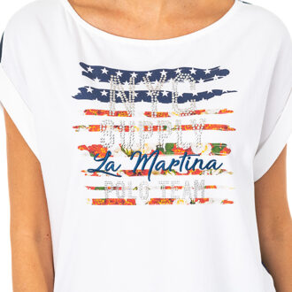 La Martina Dames-T-shirt met korte mouwen LWR308 - maat S Wit