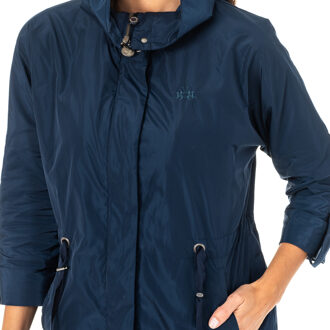 La Martina Damesjack met lange mouwen en hoge hals, verstelbaar rijgkoord halverwege de taille LWO004 - maat Blauw