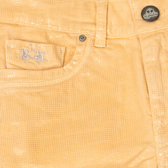 La Martina Glimmende stretchbroek met dun gesneden zomen JWT010 vrouw Geel - 32 (Taille)