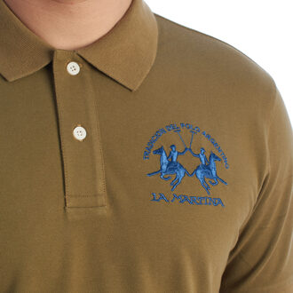 La Martina Heren Regular Fit Korte Mouw Polo YMP001-PK001 - maat M Groen