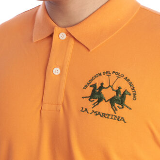 La Martina Heren Regular Fit Korte Mouwen Polo YMP001-PK001 Oranje