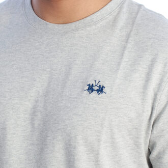 La Martina Heren Regular Fit T-shirt met korte mouwen XMR010-JS206 Grijs - 2XL