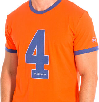 La Martina Heren-T-shirt Korte Mouw TMR312-JS206 - maat S Oranje