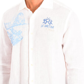 La Martina Herenhemd met lange mouwen TMC304-TL319 Wit