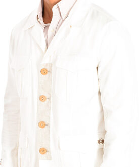 La Martina Herenjack met lange mouwen en regular fit reverskraag TMJ001-TW408 - maat EU 50 Wit