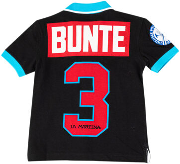 La Martina Jongenspolo met korte mouwen en contrasterende reverskraag 2KP049 Zwart - 6J / 116cm