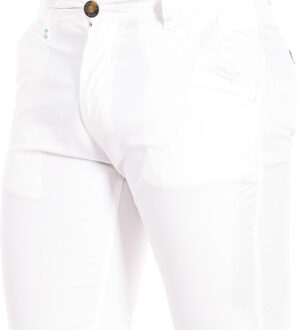 La Martina Lange broek met recht afgesneden zomen TMT002-TW417 man Wit