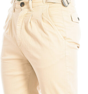 La Martina Lange broek met recht gesneden zomen en riemlussen TMT013-TW321 man Beige