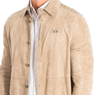 La Martina Leren jas RML004-LT102 man - maat L Beige
