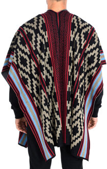 La Martina Mouwloze gebreide poncho voor tussen het seizoen RMS006-XC037 man Veelkleurig