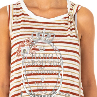 La Martina Mouwloze jurk met ronde hals LWRE31 vrouw Bruin