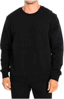 La Martina Navy Sweatshirt met Ronde Hals en Logo La Martina , Black , Heren - 2XL