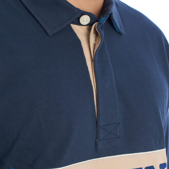 La Martina Over Fit Lange Mouw Polo UMP316-JS305 Heren Blauw