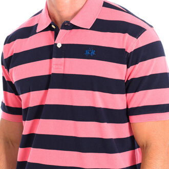 La Martina Polo met korte mouwen TMP327-JS314 man - maat L Roze