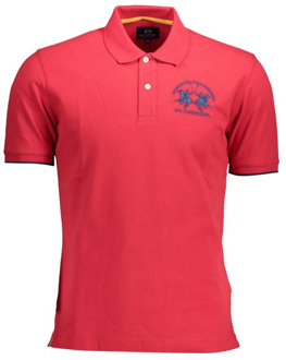 La Martina Polo Shirt met Contrast en Borduursel La Martina , Pink , Heren - S,4Xl