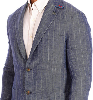 La Martina Regular fit blazer met lange mouwen TMJ003-TL124 man Blauw
