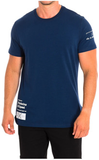 La Martina T-shirt met Korte Mouwen en Merkafbeeldingen La Martina , Blue , Heren