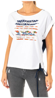 La Martina T-shirt met Korte Mouwen en Origineel Ontwerp La Martina , White , Dames - L,M,S