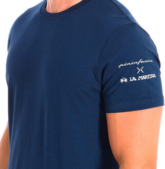 La Martina T-shirt met korte mouwen RMRP60-JS092 man - maat Blauw