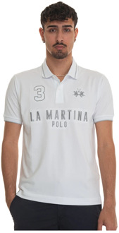 La Martina Yeshayahu Polo Shirt in Katoen Piquet La Martina , White , Heren - Xl,L,M,S,3Xl