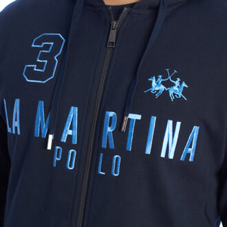 La Martina YMF305-FP568 Heren Regular Fit Hoodie Blauw - 2XL