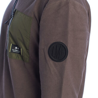 La Martina YMF601-FP565 Heren Regular Fit Half Zip Sweatshirt Bruin