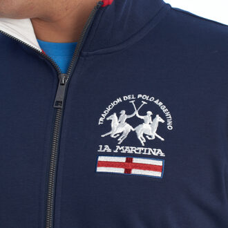 La Martina YMF602-FP112 Heren Zip Up Sweatshirt - maat S Blauw