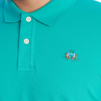 La Martina YMP002-PK001 Heren Slim Fit Poloshirt met korte mouwen Groen