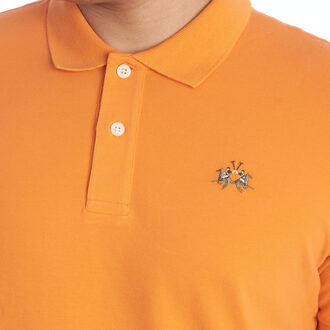 La Martina YMP002-PK001 Heren Slim Fit Poloshirt met korte mouwen Oranje - 2XL