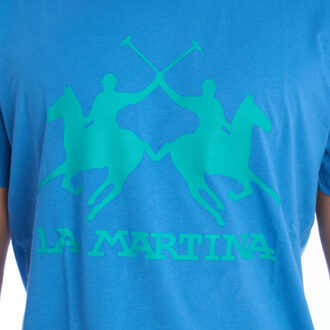 La Martina YMR001-JS206 Heren Regular Fit T-shirt met korte mouwen - maat XL Blauw