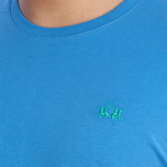 La Martina YMR004-JS206 Heren Regular Fit T-shirt met korte mouwen - maat XL Blauw