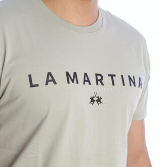 La Martina YMR005-JS206 Heren Regular Fit T-shirt met korte mouwen Grijs