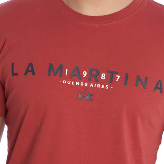 La Martina YMR005-JS206 Heren Regular Fit T-shirt met korte mouwen Rood - XL