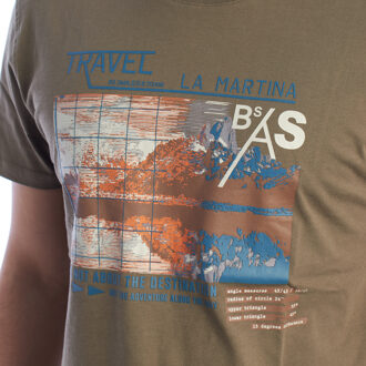 La Martina YMR312-JS206 Heren Regular Fit T-shirt met korte mouwen - maat XL Groen