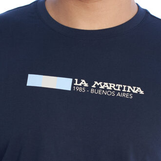 La Martina YMR314-JS206 Heren Regular Fit T-shirt met korte mouwen Blauw