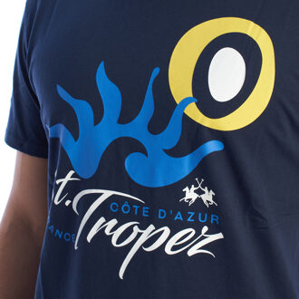 La Martina YMR317-JS395 Heren Regular Fit T-shirt met korte mouwen - maat 2XL Blauw