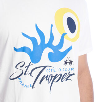 La Martina YMR317-JS395 Heren Regular Fit T-shirt met korte mouwen Wit - XL