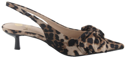 La Strada 2411906-4191 beige/black leopard satin dames pumps Bruin - 39