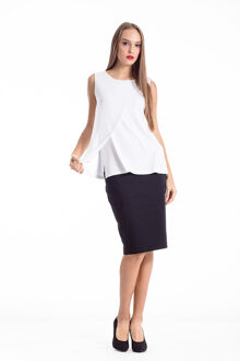 Laag detail mouwloze top Wit - EU 36 / UK 8