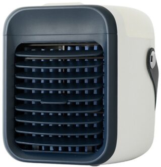 Laag Geluidsniveau Waterkoeling Usb Opladen Mini Luchtkoeler Desktop Type-C Kleine Airconditioner Thuis Slaapzaal Outdoor Fan nachtlampje Blauw