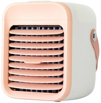 Laag Geluidsniveau Waterkoeling Usb Opladen Mini Luchtkoeler Desktop Type-C Kleine Airconditioner Thuis Slaapzaal Outdoor Fan nachtlampje roze