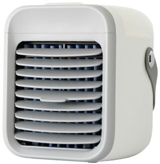 Laag Geluidsniveau Waterkoeling Usb Opladen Mini Luchtkoeler Desktop Type-C Kleine Airconditioner Thuis Slaapzaal Outdoor Fan nachtlampje wit