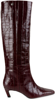 Laarzen met croco print Estime  bordeaux - 37,38,39,40,41,